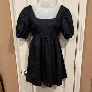 Black Puff Sleeve Mini Dress. Sz Medium